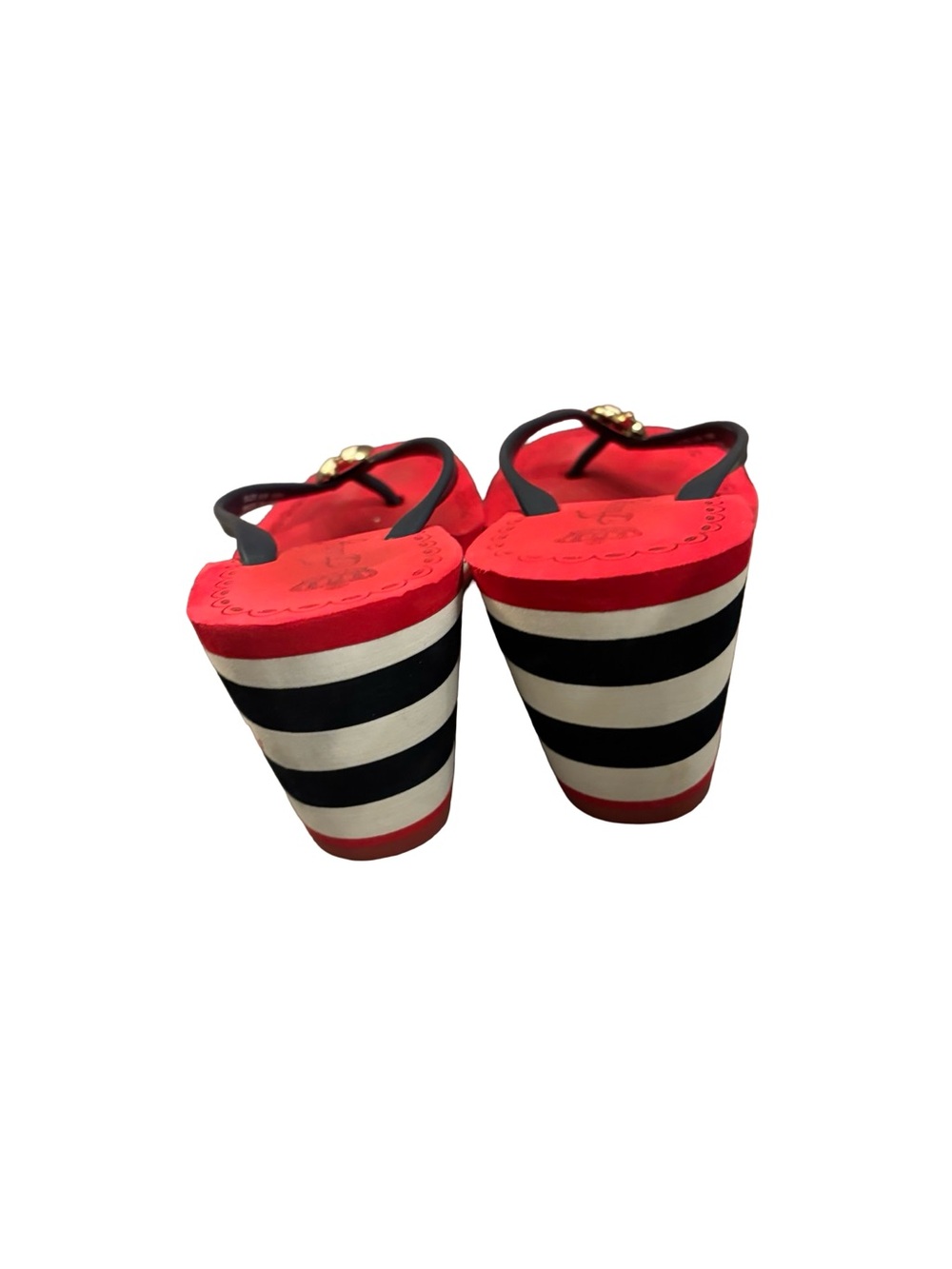 Juicy Couture Red Nautical Wedge Y2K Sandal Flip Flops Size 10 - Picture 5 of 10